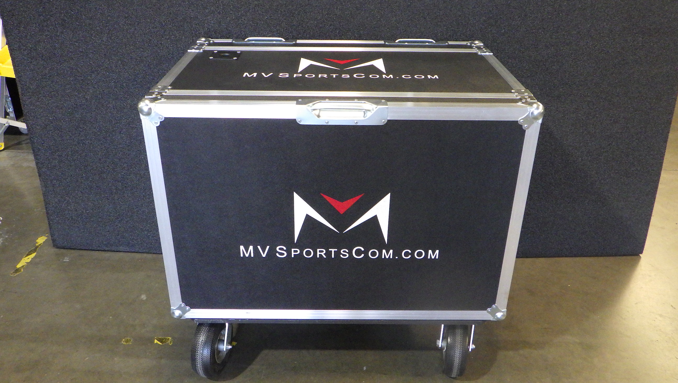 Print # 9519 - Custom 14-RU Double Wide Shock Mount Road Rack with Large Compartmental Storage Lids By Nelson Case Corp